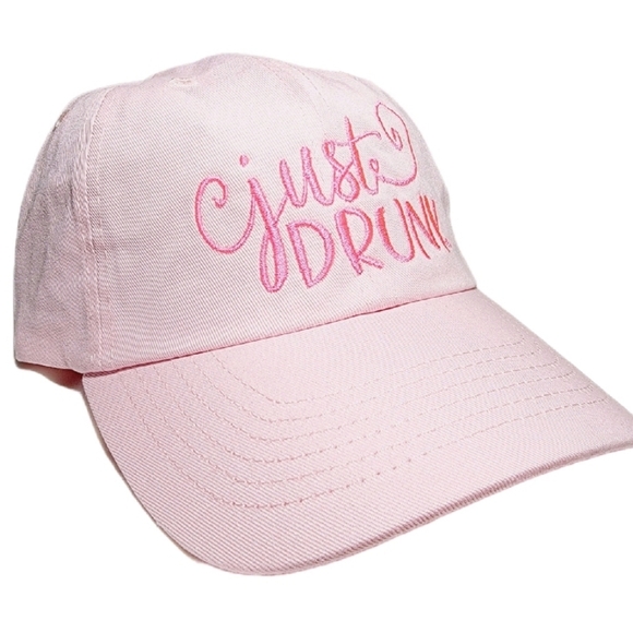 Just Drunk Adjustable Unstructured Curved Bill Hat Cap - Picture 3 of 5